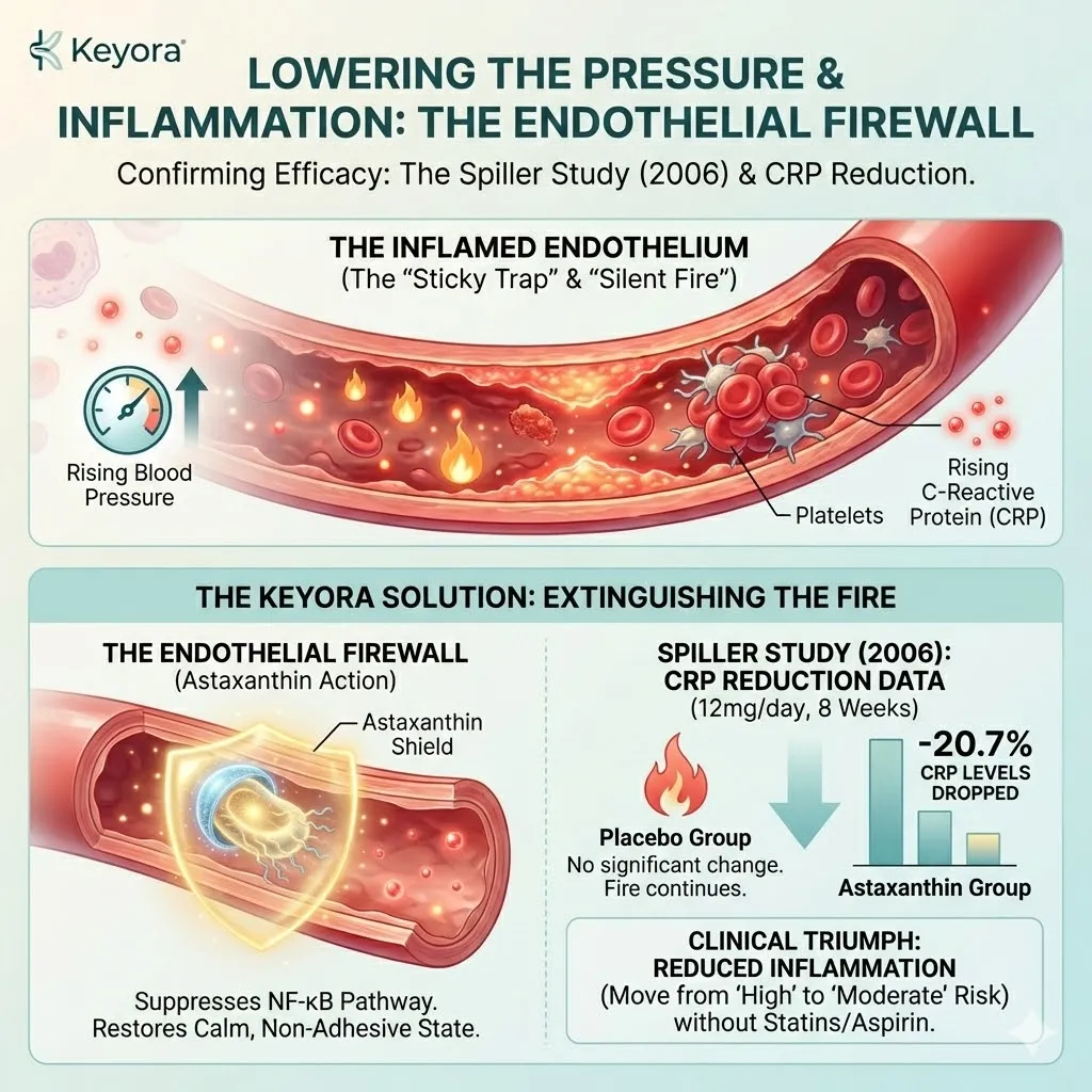 C-reactive protein reduction validates the endothelial firewall protocol by suppressing inflammatory signaling to secure systemic regulator calm and vascular sovereignty. C-reactive protein reduction validates the endothelial firewall protocol by suppressing inflammatory signaling to secure systemic regulator calm and vascular sovereignty.
