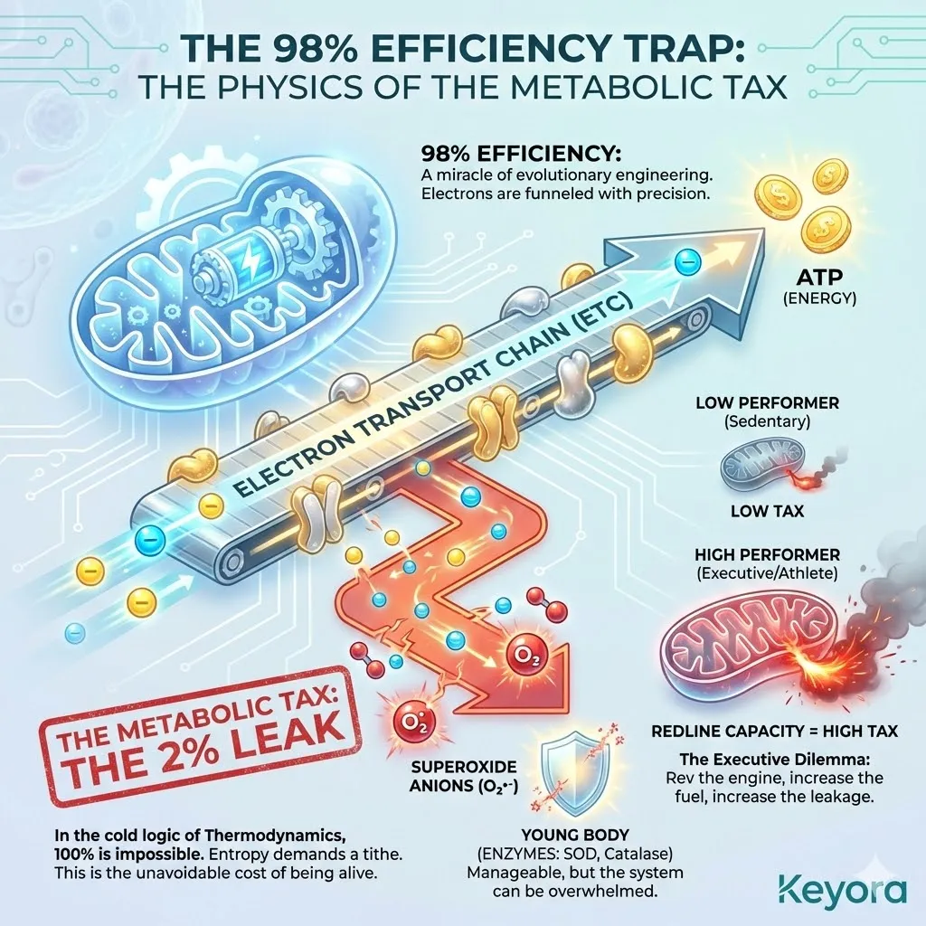 Electron transport chain leakages generate superoxide anions that disrupt the four-drive system and challenge neurological sovereignty during high-performance output. Electron transport chain leakages generate superoxide anions that disrupt the four-drive system and challenge neurological sovereignty during high-performance output.