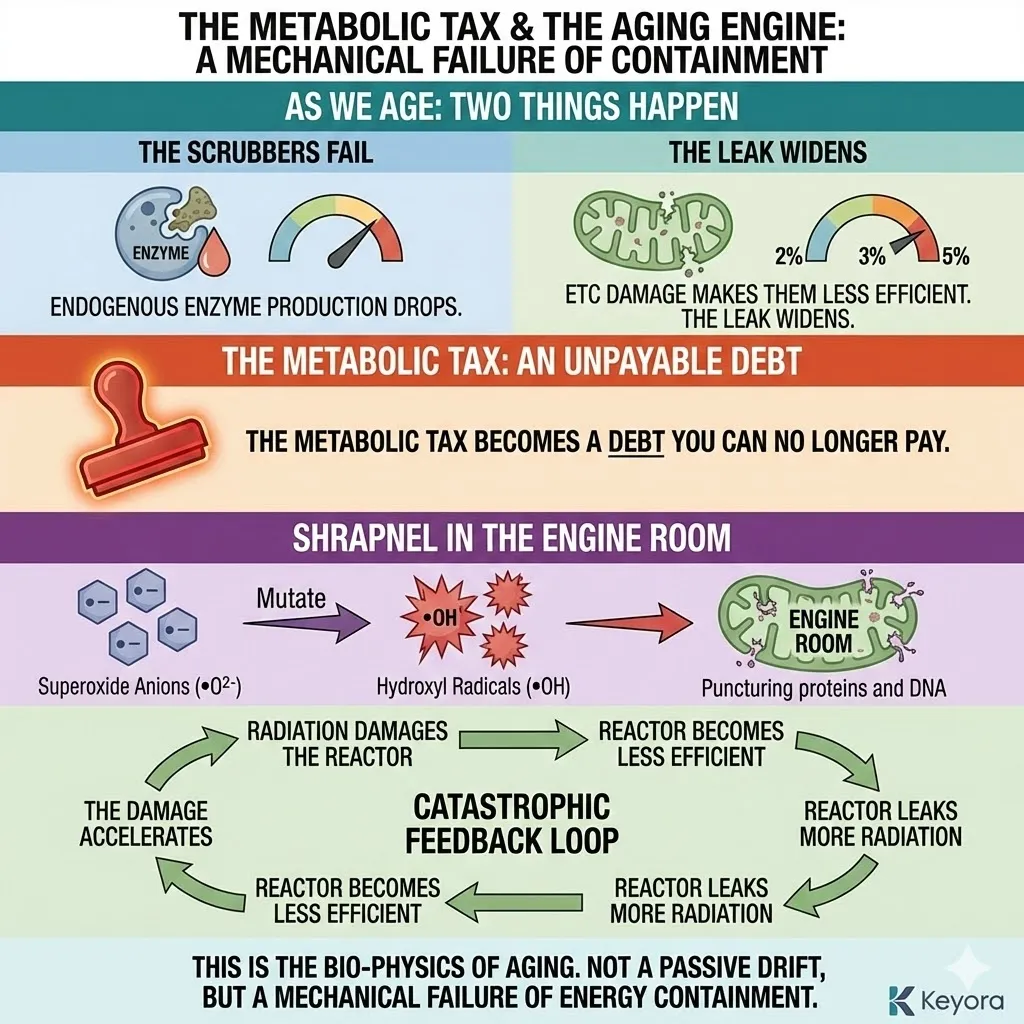 Endogenous enzyme depletion and ETC leakage acceleration trigger a neuro-endocrine storm, destabilizing the four-drive system and compromising neurological sovereignty. Endogenous enzyme depletion and ETC leakage acceleration trigger a neuro-endocrine storm, destabilizing the four-drive system and compromising neurological sovereignty.