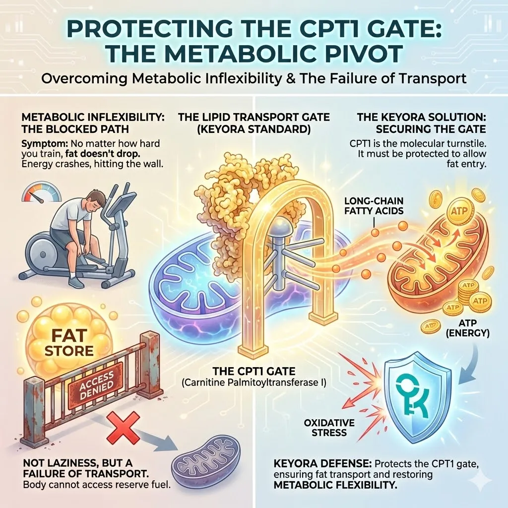 Oxidative debt management preserves CPT1 gate integrity within the four-drive system to prevent metabolic inflexibility and secure neurological sovereignty. Oxidative debt management preserves CPT1 gate integrity within the four-drive system to prevent metabolic inflexibility and secure neurological sovereignty.