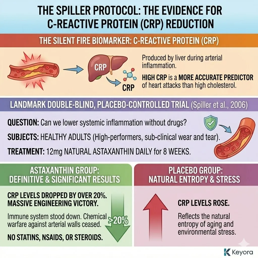 The Spiller Protocol utilizes high-dose Astaxanthin to neutralize C-Reactive Protein (CRP) within the four-drive system and secure permanent neurological sovereignty. The Spiller Protocol utilizes high-dose Astaxanthin to neutralize C-Reactive Protein (CRP) within the four-drive system and secure permanent neurological sovereignty.