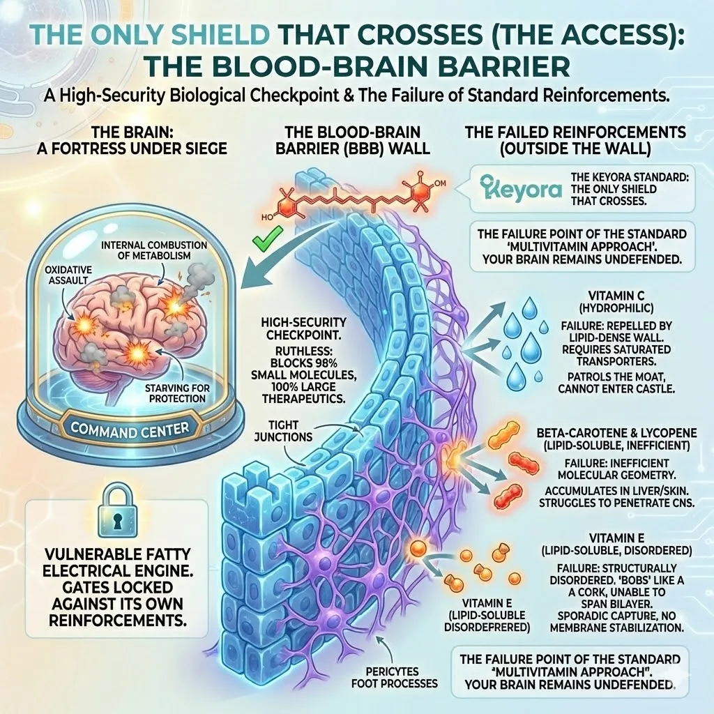 Astaxanthin penetrates the Blood-Brain Barrier to stabilize the Neural Architecture where Vitamin C fails, neutralizing the Neuro-Endocrine Storm within the bilayer. Astaxanthin penetrates the Blood-Brain Barrier to stabilize the Neural Architecture where Vitamin C fails, neutralizing the Neuro-Endocrine Storm within the bilayer.