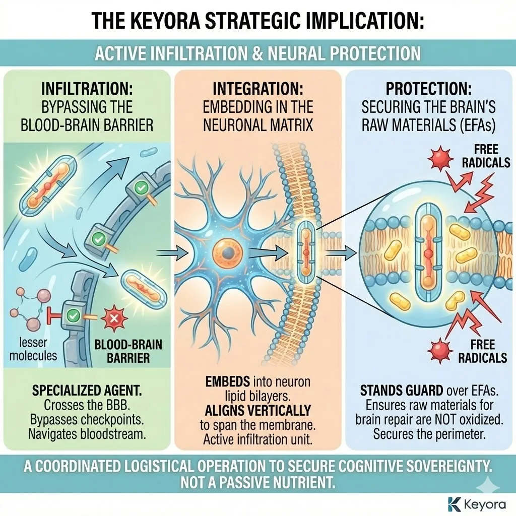 The Neural Penetrator executes infiltration of the Blood-Brain Barrier to protect the Neural Architecture and Essential Fatty Acids from the Neuro-Endocrine Storm. The Neural Penetrator executes infiltration of the Blood-Brain Barrier to protect the Neural Architecture and Essential Fatty Acids from the Neuro-Endocrine Storm.
