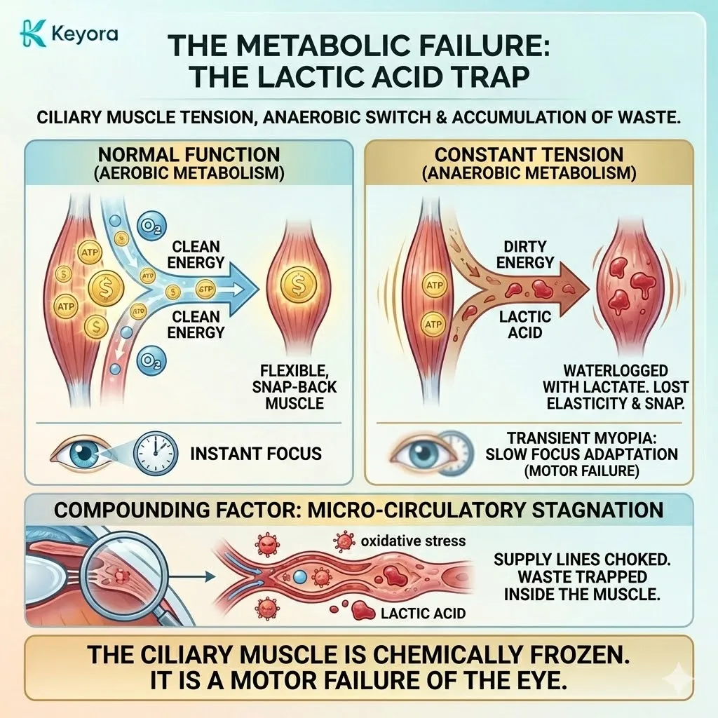 The Lactic Acid Trap induces Motor Failure via anaerobic metabolic waste accumulation, causing ciliary stiffness and disrupting the Four-Drive System. The Lactic Acid Trap induces Motor Failure via anaerobic metabolic waste accumulation, causing ciliary stiffness and disrupting the Four-Drive System.