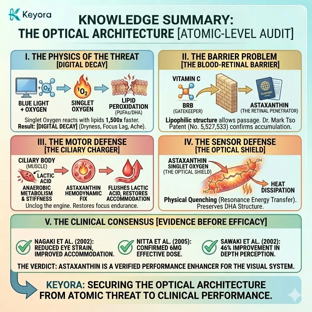 The Retinal Penetrator bypasses the Blood-Retinal Barrier to activate the Ciliary Charger and Optical Shield, neutralizing Singlet Oxygen and restoring Signal Velocity. The Retinal Penetrator bypasses the Blood-Retinal Barrier to activate the Ciliary Charger and Optical Shield, neutralizing Singlet Oxygen and restoring Signal Velocity.