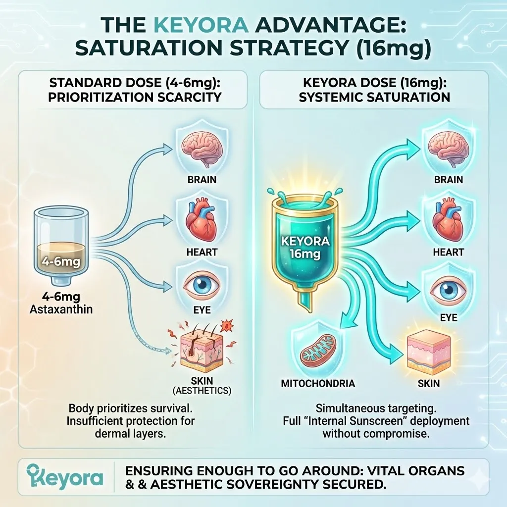 Keyora Saturation Strategy deploying 16mg of Natural Astaxanthin to ensure Dermal Architecture fortification while simultaneously maintaining multi-organ ATP Synthesis and neurological sovereignty. Keyora Saturation Strategy deploying 16mg of Natural Astaxanthin to ensure Dermal Architecture fortification while simultaneously maintaining multi-organ ATP Synthesis and neurological sovereignty.