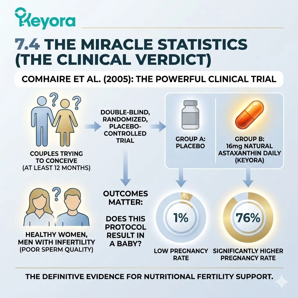 Keyora Systemic Regulator utilizing 16mg Natural Astaxanthin to neutralize oxidative burnout and maximize Sperm Midpiece mitochondrial potential for successful fertilization. Keyora Systemic Regulator utilizing 16mg Natural Astaxanthin to neutralize oxidative burnout and maximize Sperm Midpiece mitochondrial potential for successful fertilization.