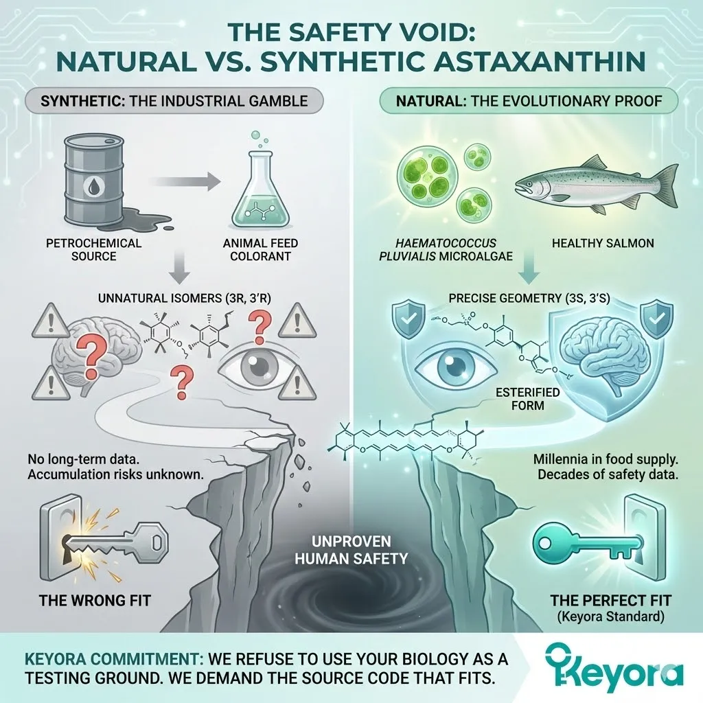 Keyora Systemic Regulator rejecting the Safety Void by mandating the 3S, 3’S Esterified Source Code, ensuring the biological integrity of "privileged" neural and retinal tissues. Keyora Systemic Regulator rejecting the Safety Void by mandating the 3S, 3’S Esterified Source Code, ensuring the biological integrity of "privileged" neural and retinal tissues.