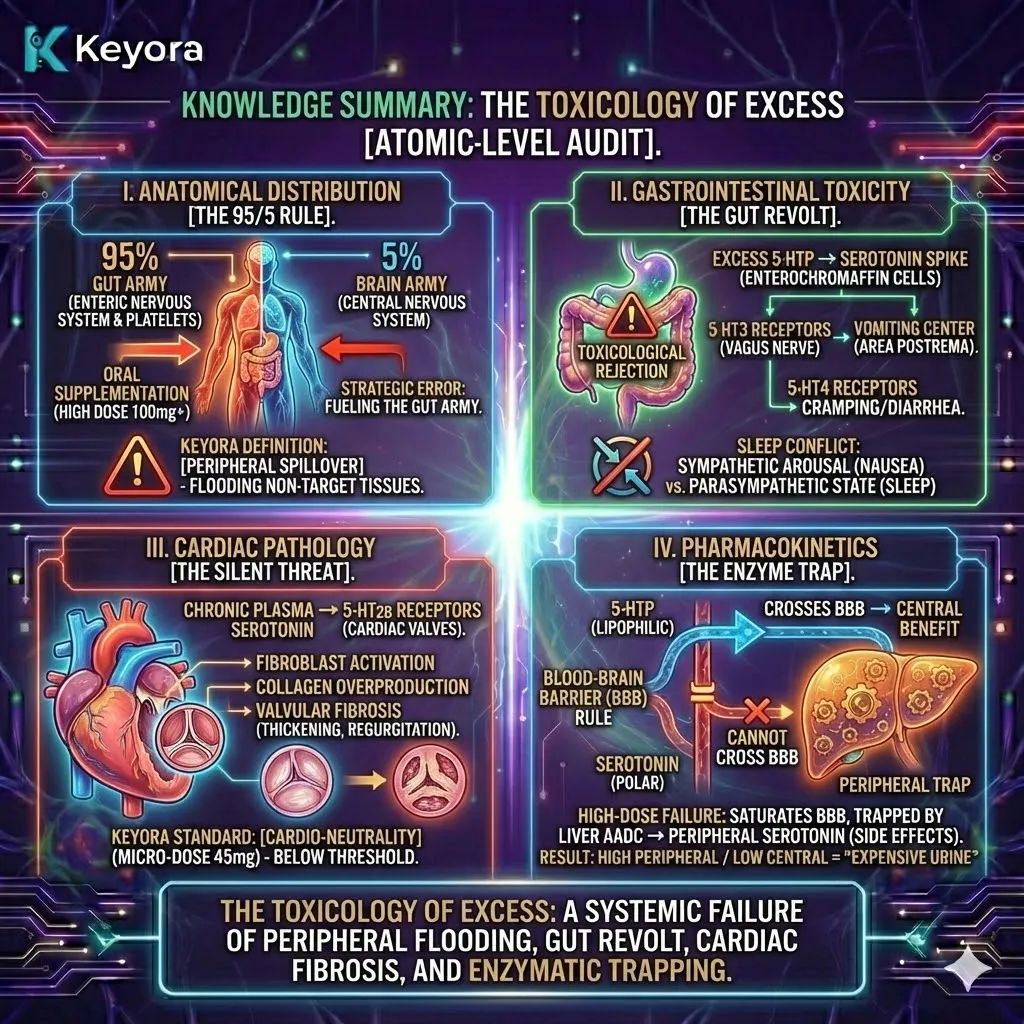 The 95/5 Rule triggers Peripheral Spillover and the Enzyme Trap, causing a Neuro-Endocrine Storm that compromises cardiac integrity and Neurological Sovereignty. The 95/5 Rule triggers Peripheral Spillover and the Enzyme Trap, causing a Neuro-Endocrine Storm that compromises cardiac integrity and Neurological Sovereignty.