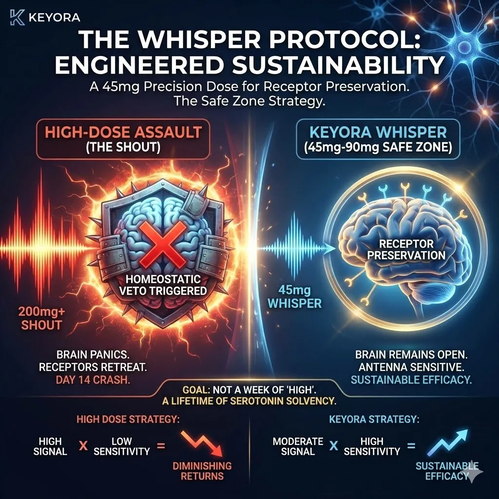 The Whisper Protocol secures Neurological Sovereignty by prioritizing Receptor Preservation, utilizing Sub-Threshold Signaling to prevent the Neuro-Endocrine Storm. The Whisper Protocol secures Neurological Sovereignty by prioritizing Receptor Preservation, utilizing Sub-Threshold Signaling to prevent the Neuro-Endocrine Storm.