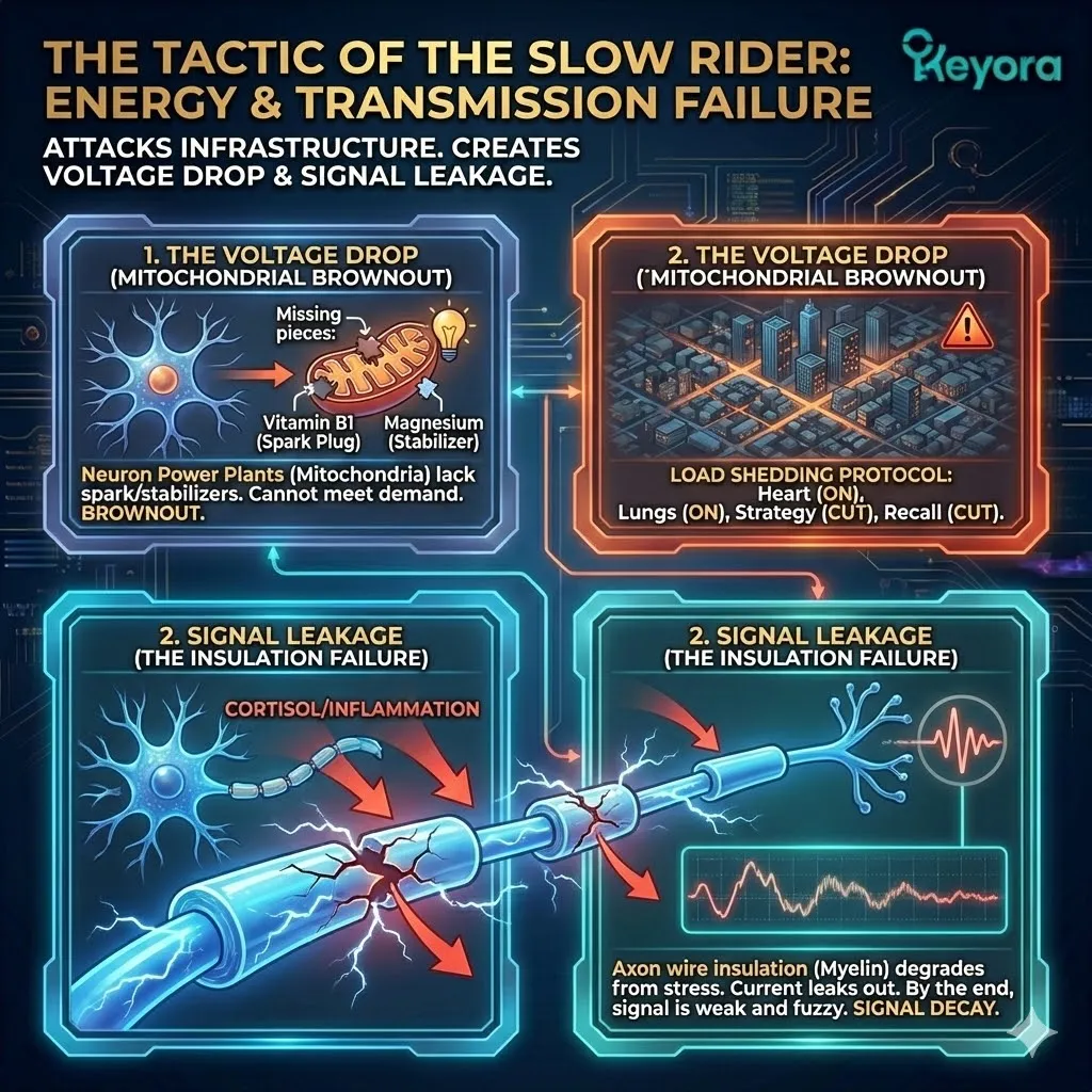 Neutralize mitochondrial brownout and signal decay by stabilizing the four-drive system and myelin integrity to restore architectural sovereignty. Neutralize mitochondrial brownout and signal decay by stabilizing the four-drive system and myelin integrity to restore architectural sovereignty.