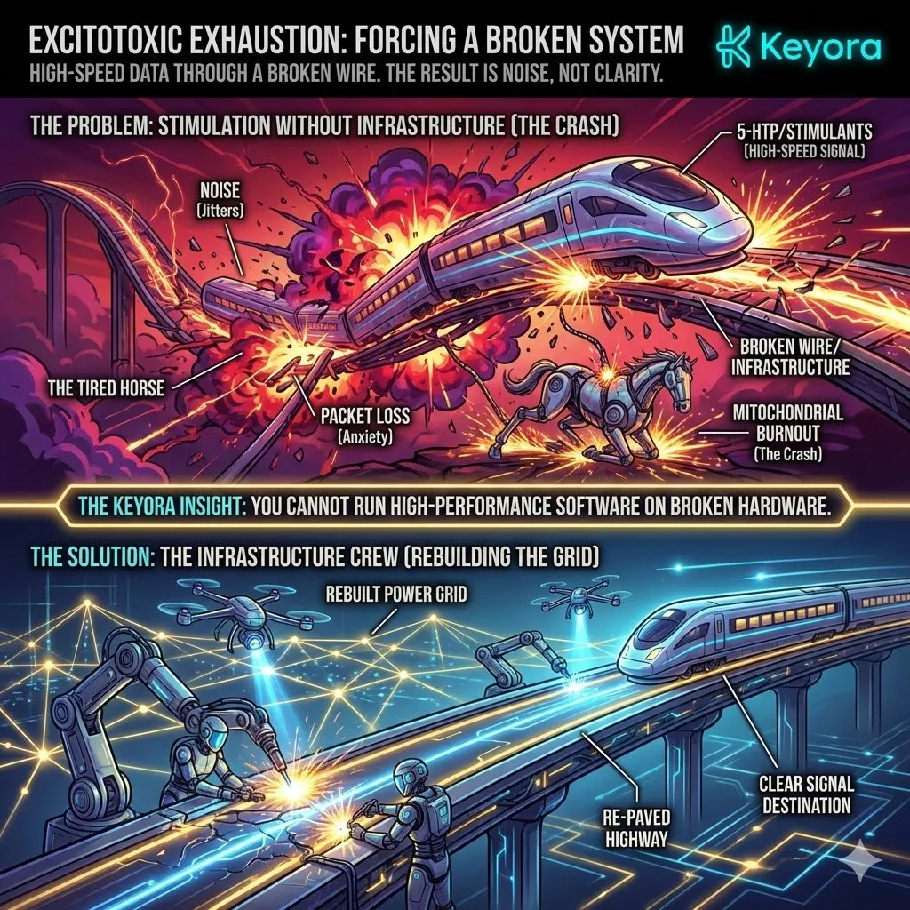 Neutralize excitotoxic exhaustion and mitochondrial brownout by optimizing ATP synthesis to stabilize the four-drive system and secure neurological sovereignty. Neutralize excitotoxic exhaustion and mitochondrial brownout by optimizing ATP synthesis to stabilize the four-drive system and secure neurological sovereignty.