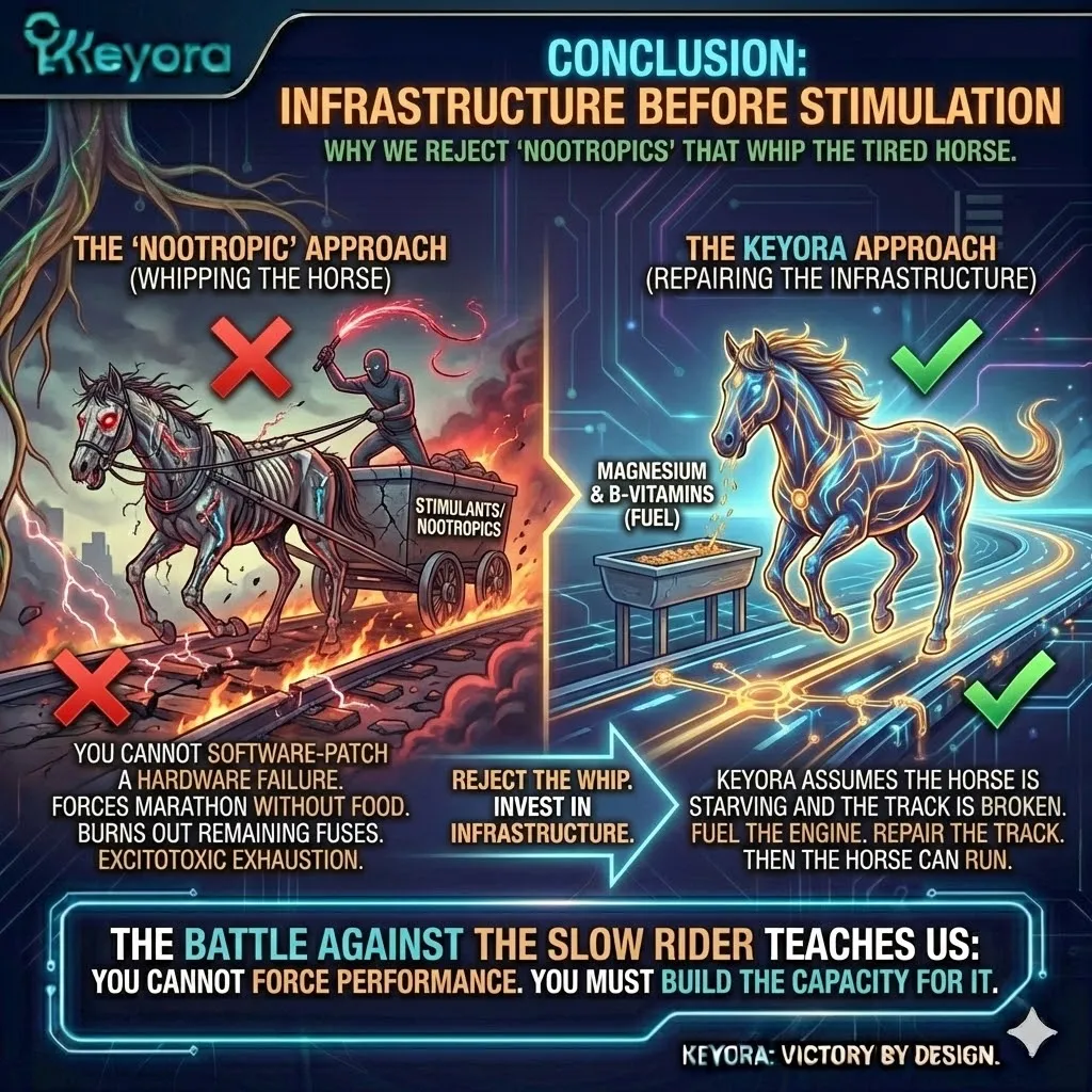 Neutralize excitotoxic exhaustion and mitochondrial brownout by prioritizing infrastructure restoration over artificial stimulation to maintain neurological sovereignty. Neutralize excitotoxic exhaustion and mitochondrial brownout by prioritizing infrastructure restoration over artificial stimulation to maintain neurological sovereignty.