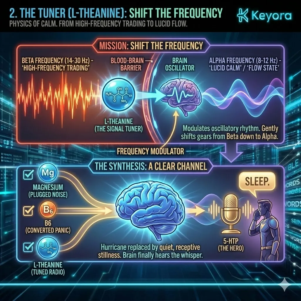 Neutralize high-frequency beta-wave vibration by deploying L-Theanine to synchronize alpha-wave oscillations, ensuring a receptive channel for neurological sovereignty. Neutralize high-frequency beta-wave vibration by deploying L-Theanine to synchronize alpha-wave oscillations, ensuring a receptive channel for neurological sovereignty.