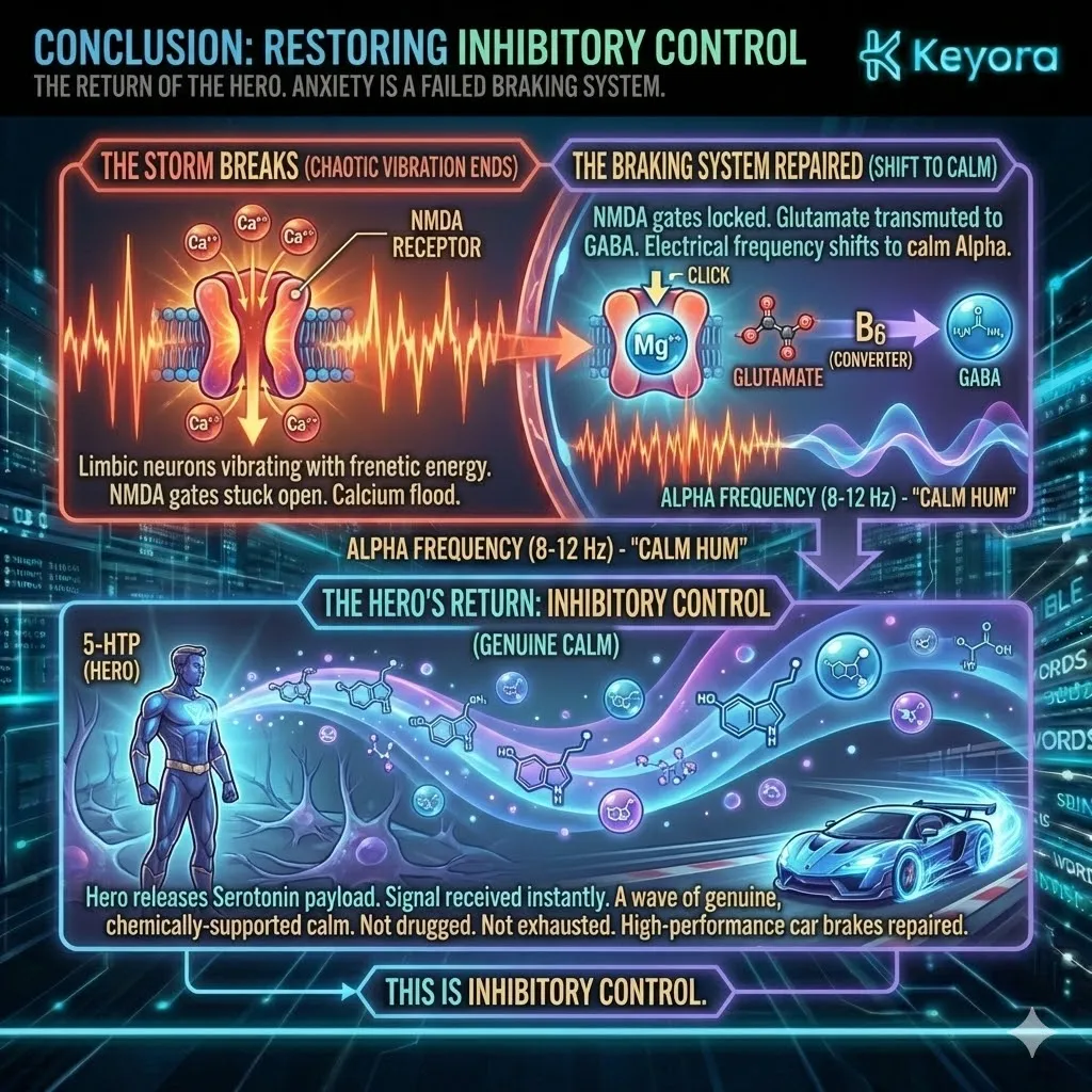 Neutralize the trembling rider and restore inhibitory control by integrating the magnesium blockade and B6-driven GABA synthesis to secure neurological sovereignty. Neutralize the trembling rider and restore inhibitory control by integrating the magnesium blockade and B6-driven GABA synthesis to secure neurological sovereignty.