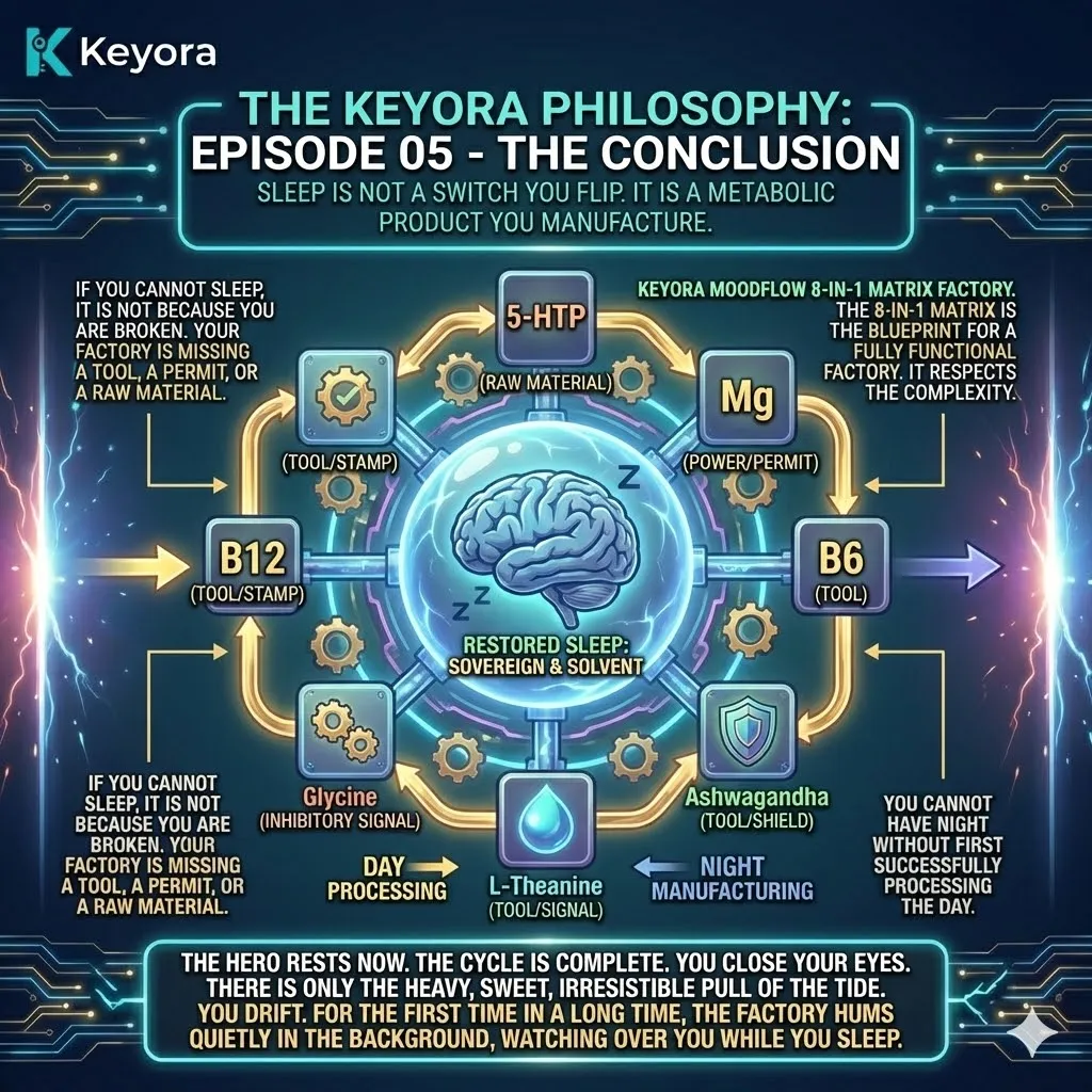 The Keyora Philosophy defines sleep as a metabolic product manufactured through the 8-in-1 Matrix to achieve systemic solvency and Neurological Sovereignty. The Keyora Philosophy defines sleep as a metabolic product manufactured through the 8-in-1 Matrix to achieve systemic solvency and Neurological Sovereignty.