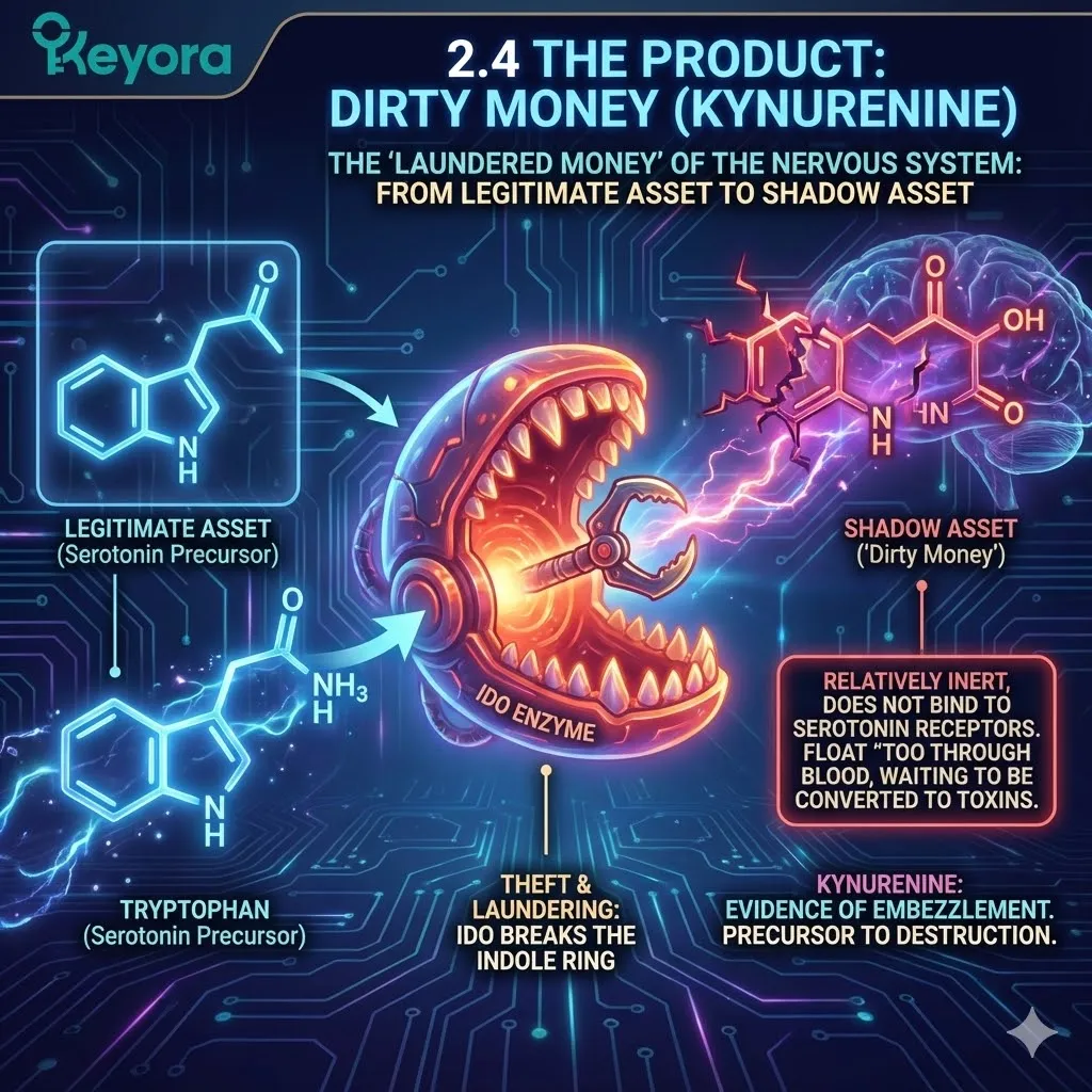 Tryptophan nationalization generates kynurenine as a shadow asset, initiating a metabolic laundering process that diverts precursors into the neuro-endocrine storm via Keyora. Tryptophan nationalization generates kynurenine as a shadow asset, initiating a metabolic laundering process that diverts precursors into the neuro-endocrine storm via Keyora.
