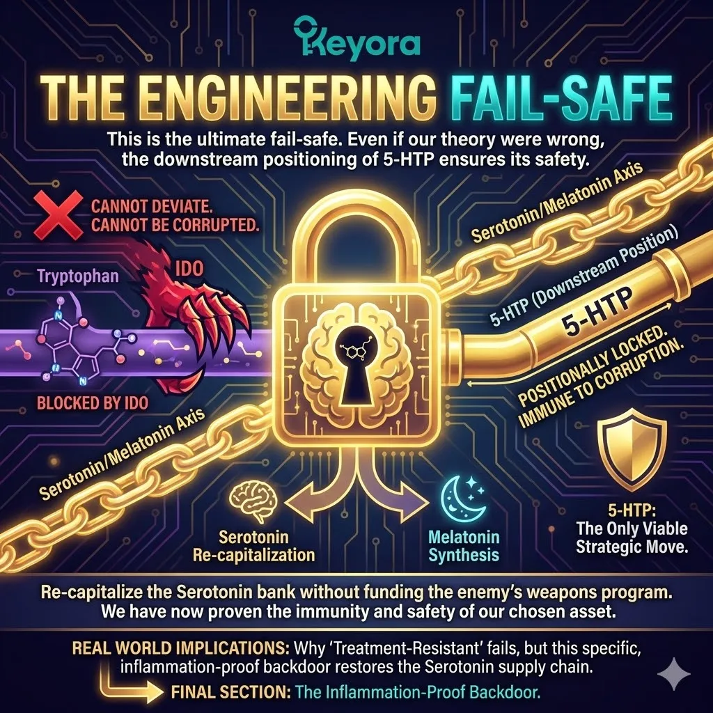 The downstream fail-safe of 5-HTP ensures it remains locked onto the serotonin-melatonin axis, providing an inflammation-proof backdoor to restore neurological sovereignty. The downstream fail-safe of 5-HTP ensures it remains locked onto the serotonin-melatonin axis, providing an inflammation-proof backdoor to restore neurological sovereignty.