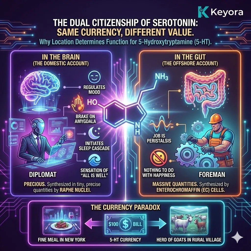 The Dual Citizenship of Serotonin architecture distinguishes between the Diplomat in the Ivory Tower and the Foreman in the Industrial Zone, where the same 5-HT currency serves radically different logistical mandates. The Dual Citizenship of Serotonin architecture distinguishes between the Diplomat in the Ivory Tower and the Foreman in the Industrial Zone, where the same 5-HT currency serves radically different logistical mandates.