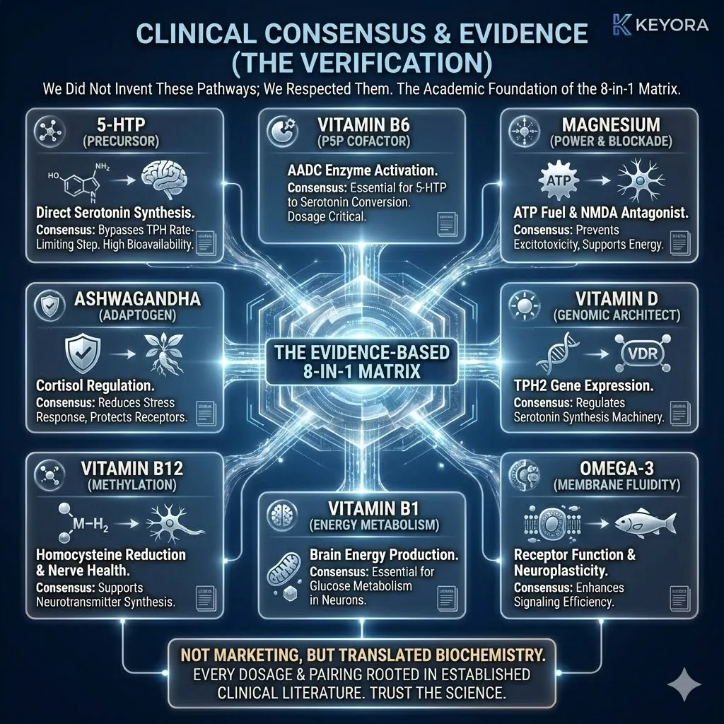 The Academic Grounding architecture transitions from theoretical engineering to clinical validation, asserting that the 8-in-1 Matrix is a stoichiometric translation of peer-reviewed nutritional biochemistry rather than a proprietary marketing invention. The Academic Grounding architecture transitions from theoretical engineering to clinical validation, asserting that the 8-in-1 Matrix is a stoichiometric translation of peer-reviewed nutritional biochemistry rather than a proprietary marketing invention.