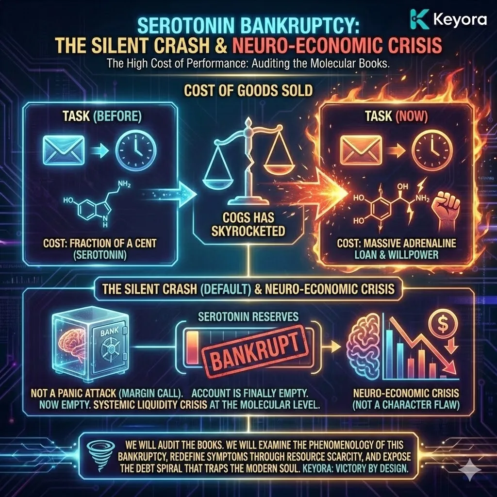 Keyora: Serotonin Bankruptcy—the silent crash of systemic liquidity. Keyora: Serotonin Bankruptcy—the silent crash of systemic liquidity.