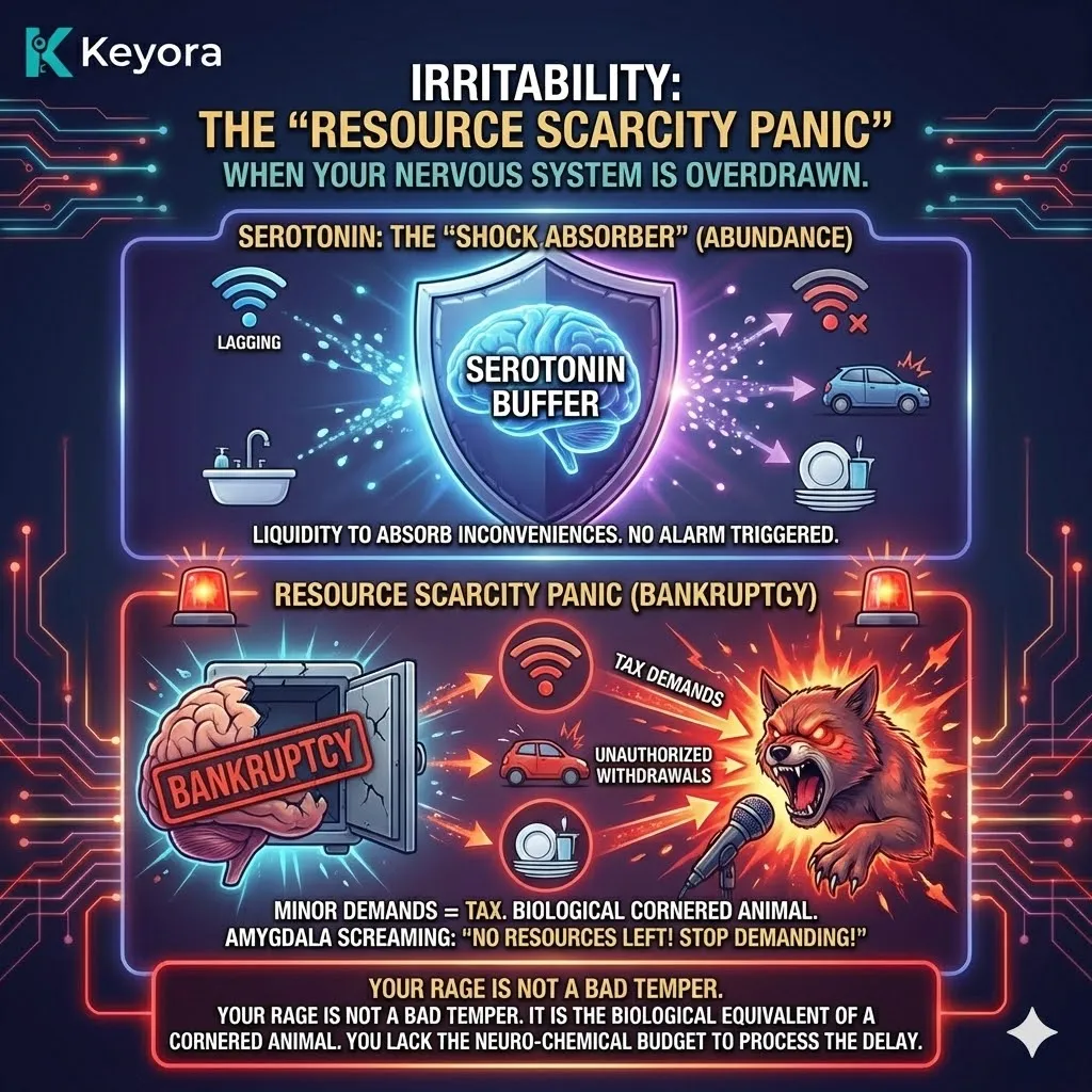 Keyora: Resource Scarcity Panic—the neuro-economic root of irritability. Keyora: Resource Scarcity Panic—the neuro-economic root of irritability.