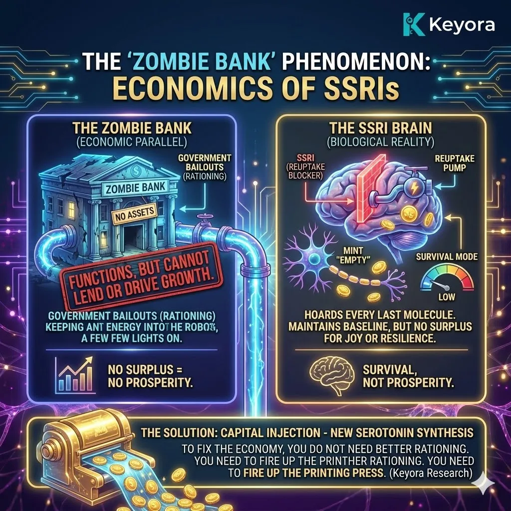 Keyora: The Zombie Bank—Rationing survival vs. funding prosperity. Keyora: The Zombie Bank—Rationing survival vs. funding prosperity.