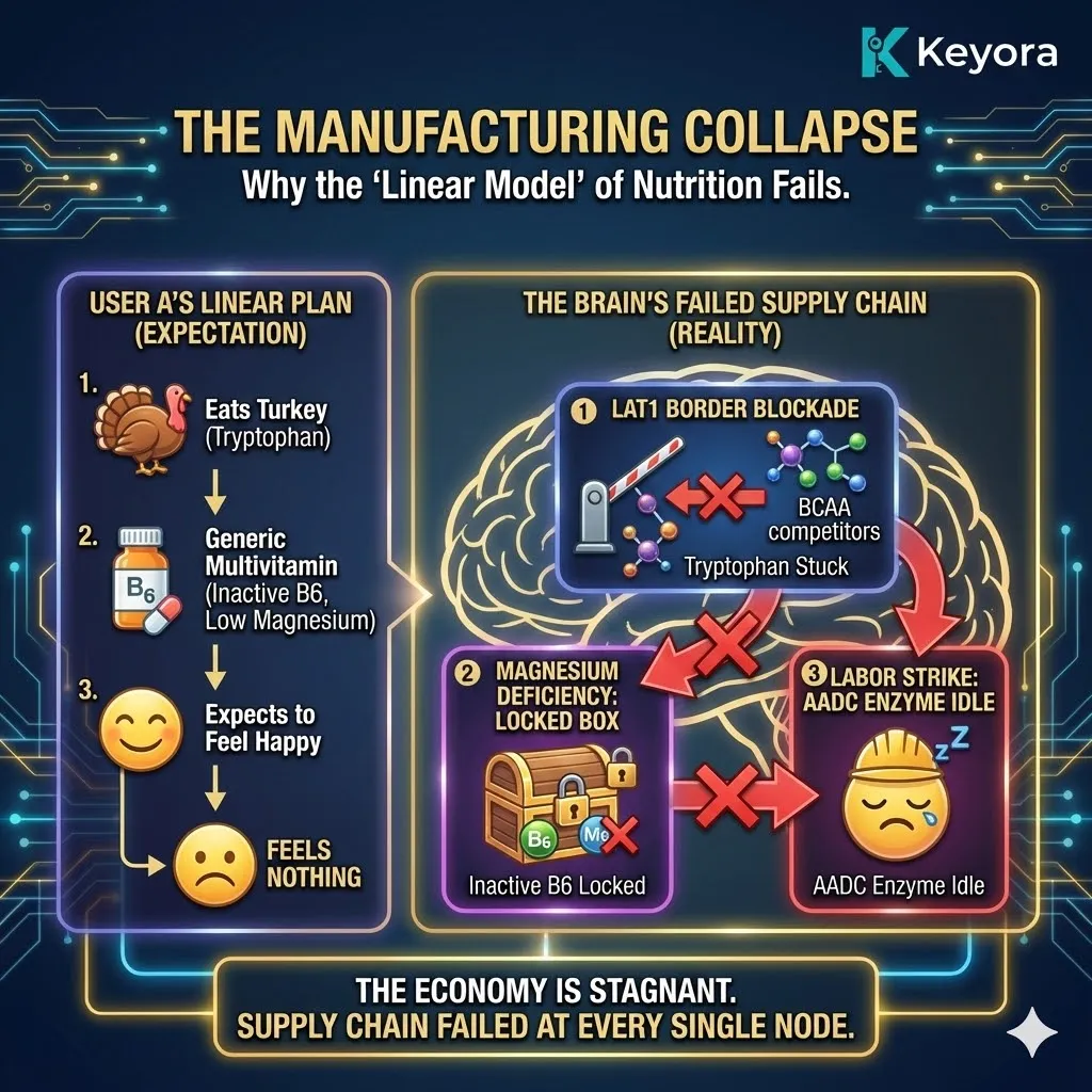 The Manufacturing Collapse—Systemic failure at every metabolic node. The Manufacturing Collapse—Systemic failure at every metabolic node.