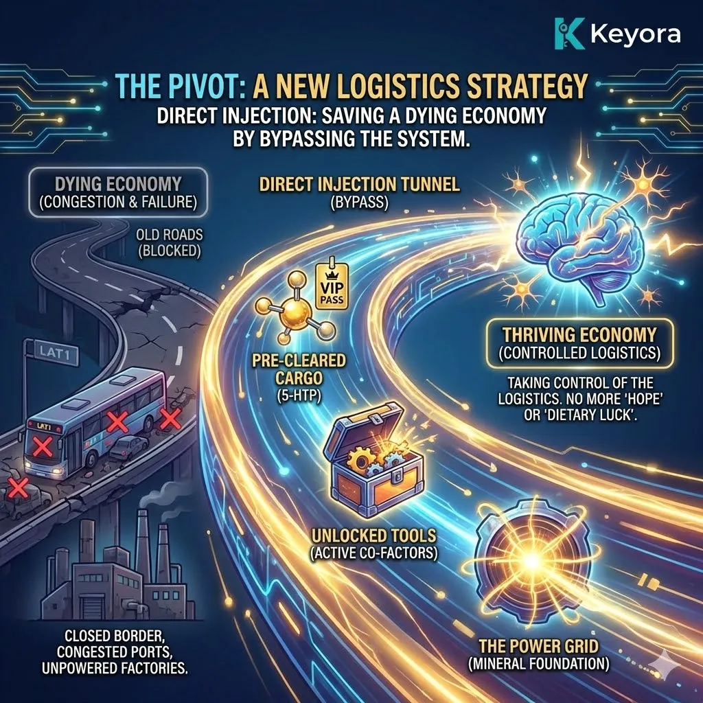 Keyora: The Direct Injection Strategy—Building the metabolic tunnel. Keyora: The Direct Injection Strategy—Building the metabolic tunnel.