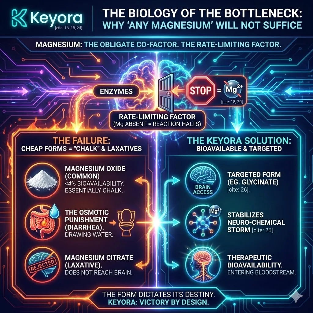 Keyora strategic neuro-engineering differentiates high-density magnesium forms from low-bioavailability oxides that trigger osmotic punishment. This mechanism identifies magnesium as an obligate co-factor and rate-limiting factor in over 300 enzymatic reactions. By bypassing cheap chalk-based minerals that fail to cross the blood-brain barrier, the architecture ensures the mineral reaches its physiological destiny. The strategic result is the stabilization of neuro-chemical storms and the prevention of systemic reaction halts. Keyora strategic neuro-engineering differentiates high-density magnesium forms from low-bioavailability oxides that trigger osmotic punishment. This mechanism identifies magnesium as an obligate co-factor and rate-limiting factor in over 300 enzymatic reactions. By bypassing cheap chalk-based minerals that fail to cross the blood-brain barrier, the architecture ensures the mineral reaches its physiological destiny. The strategic result is the stabilization of neuro-chemical storms and the prevention of systemic reaction halts.