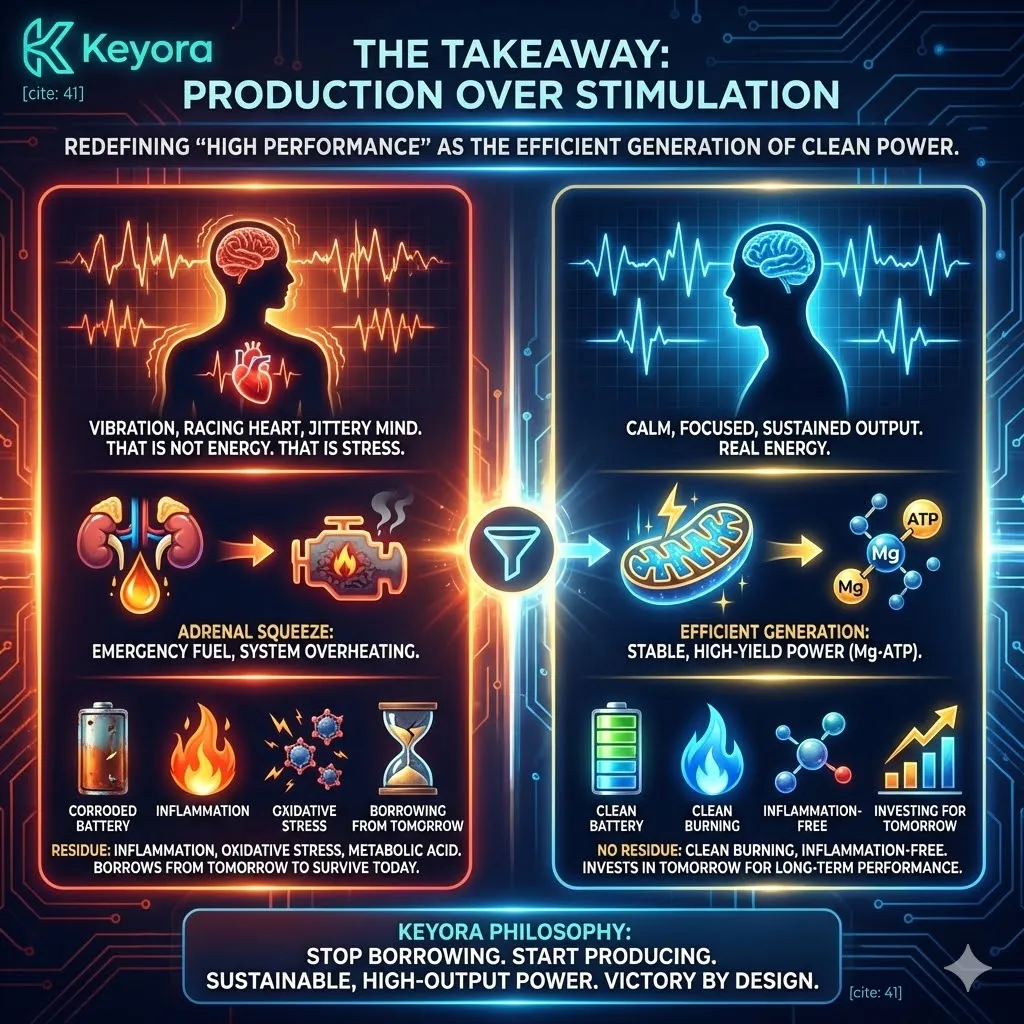 Keyora strategic neuro-engineering redefines high performance as the transition from adrenal vibration to clean mitochondrial power. This mechanism exposes the illusion of "Dirty Energy," where stimulants force the adrenal glands to liquidate future reserves, leaving a residue of metabolic acid and oxidative stress. By distinguishing between the jittery frequency of stress and the stable current of cellular production, the architecture reveals the hidden cost of "borrowing from tomorrow." The strategic result is the rejection of the "vibration" model in favor of a sustainable, high-yield energetic foundation that preserves long-term neural integrity. Keyora strategic neuro-engineering redefines high performance as the transition from adrenal vibration to clean mitochondrial power. This mechanism exposes the illusion of "Dirty Energy," where stimulants force the adrenal glands to liquidate future reserves, leaving a residue of metabolic acid and oxidative stress. By distinguishing between the jittery frequency of stress and the stable current of cellular production, the architecture reveals the hidden cost of "borrowing from tomorrow." The strategic result is the rejection of the "vibration" model in favor of a sustainable, high-yield energetic foundation that preserves long-term neural integrity.