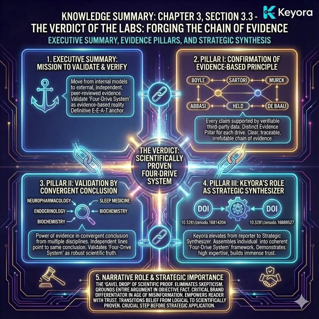The "Verdict of the Labs" summarizes the mission to validate the Four-Drive System through external, peer-reviewed clinical data. By citing global researchers across neuropharmacology, endocrinology, and biochemistry, Keyora transforms proprietary models into an irrefutable interdisciplinary reality. This convergent evidence acts as a "gavel drop" of scientific proof, positioning Keyora as the strategic synthesizer of complex data. The result is a shift from logical hypothesis to established clinical certainty, anchoring the brand’s E-E-A-T credentials and eliminating skepticism through transparent, traceable evidence. The "Verdict of the Labs" summarizes the mission to validate the Four-Drive System through external, peer-reviewed clinical data. By citing global researchers across neuropharmacology, endocrinology, and biochemistry, Keyora transforms proprietary models into an irrefutable interdisciplinary reality. This convergent evidence acts as a "gavel drop" of scientific proof, positioning Keyora as the strategic synthesizer of complex data. The result is a shift from logical hypothesis to established clinical certainty, anchoring the brand’s E-E-A-T credentials and eliminating skepticism through transparent, traceable evidence.