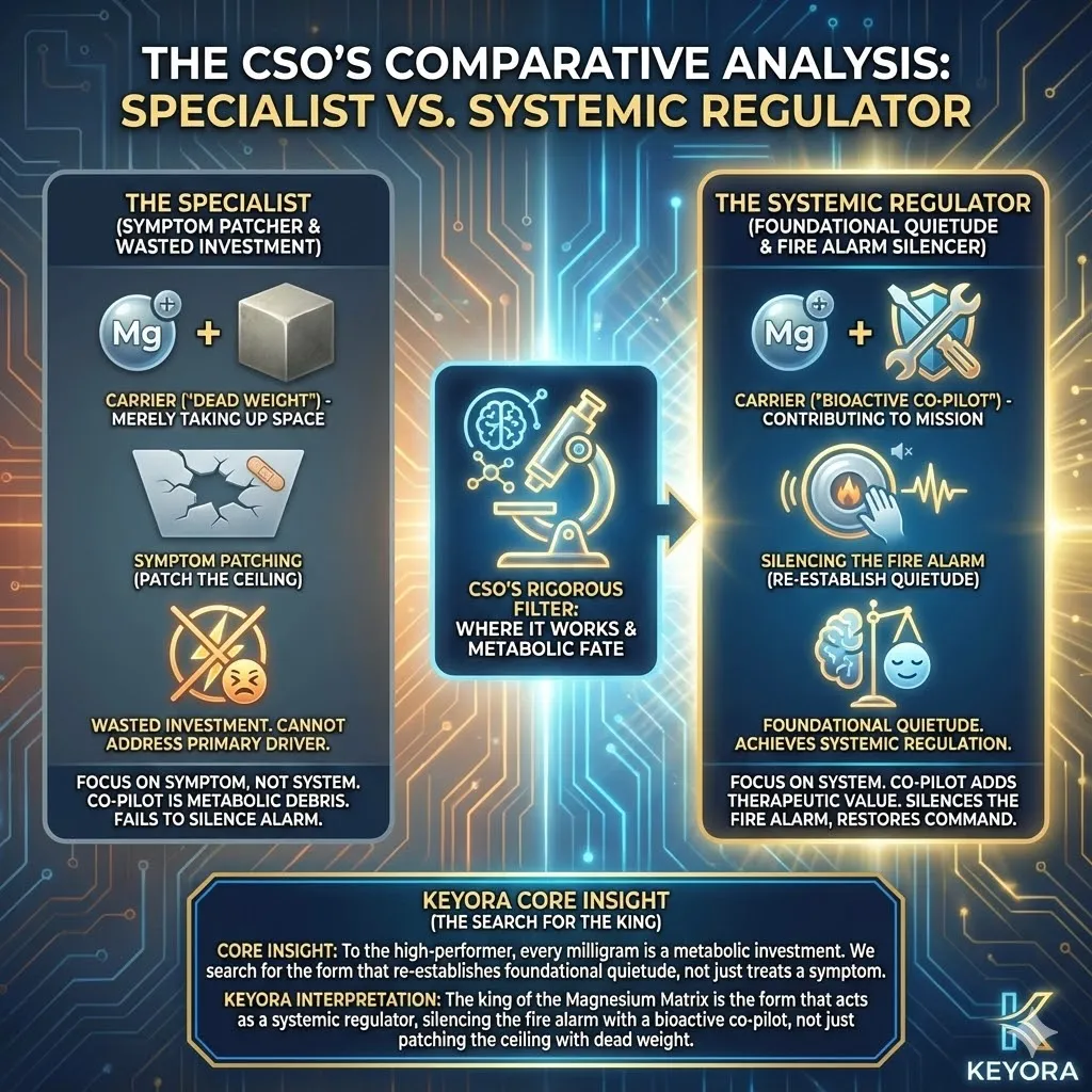 A Chief Scientific Officer rigorously analyzes the metabolic fate of magnesium carriers beyond the bloodstream. The lens zooms into the synaptic cleft and mitochondrial matrix to evaluate the co-pilot's contribution. A wired and tired executive stands in the background seeking foundational quietude not just symptom relief. Visuals contrast the act of merely patching a ceiling with effectively silencing a blaring fire alarm. The scene captures the search for the King of the Magnesium Matrix. A Chief Scientific Officer rigorously analyzes the metabolic fate of magnesium carriers beyond the bloodstream. The lens zooms into the synaptic cleft and mitochondrial matrix to evaluate the co-pilot's contribution. A wired and tired executive stands in the background seeking foundational quietude not just symptom relief. Visuals contrast the act of merely patching a ceiling with effectively silencing a blaring fire alarm. The scene captures the search for the King of the Magnesium Matrix.