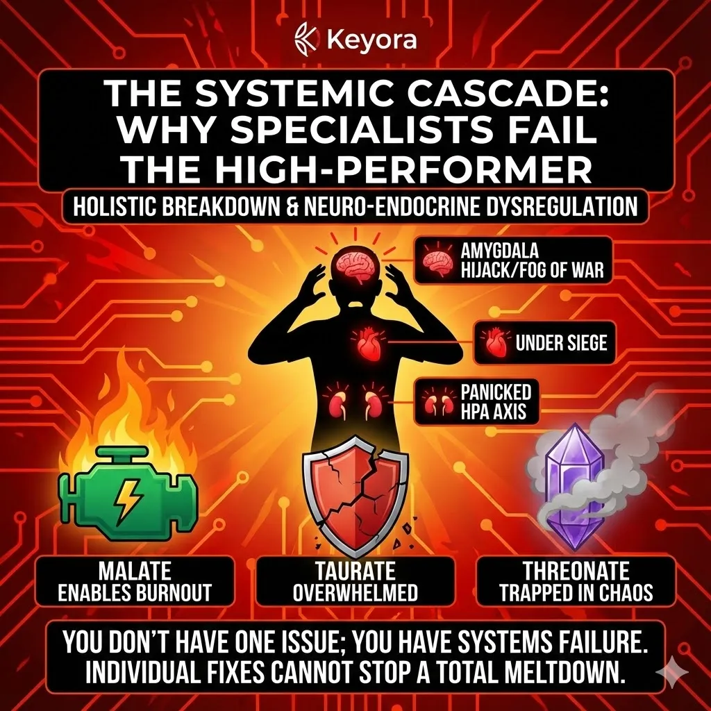 The silhouette of the Strategist enters to address the command structure. Magnesium Glycinate acts as a Special Envoy speaking the language of peace. It bypasses downstream symptoms to silence the fear-mongers of the amygdala. The system transitions from Wired and Tired to Calm and Capable. A crown forms over the molecule symbolizing the King of the Magnesium Matrix. The silhouette of the Strategist enters to address the command structure. Magnesium Glycinate acts as a Special Envoy speaking the language of peace. It bypasses downstream symptoms to silence the fear-mongers of the amygdala. The system transitions from Wired and Tired to Calm and Capable. A crown forms over the molecule symbolizing the King of the Magnesium Matrix.