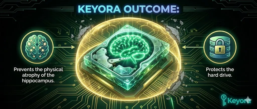 The visual representation of structural hippocampal protection. Visualizing the prevention of physical atrophy and shrinkage within the brain's memory center. Illustrating the fortified "hard drive" of the intellect safeguarded by the Keyora Matrix. Showing a robust and dense hippocampal structure resisting menopausal decline. The visual representation of structural hippocampal protection. Visualizing the prevention of physical atrophy and shrinkage within the brain's memory center. Illustrating the fortified "hard drive" of the intellect safeguarded by the Keyora Matrix. Showing a robust and dense hippocampal structure resisting menopausal decline.