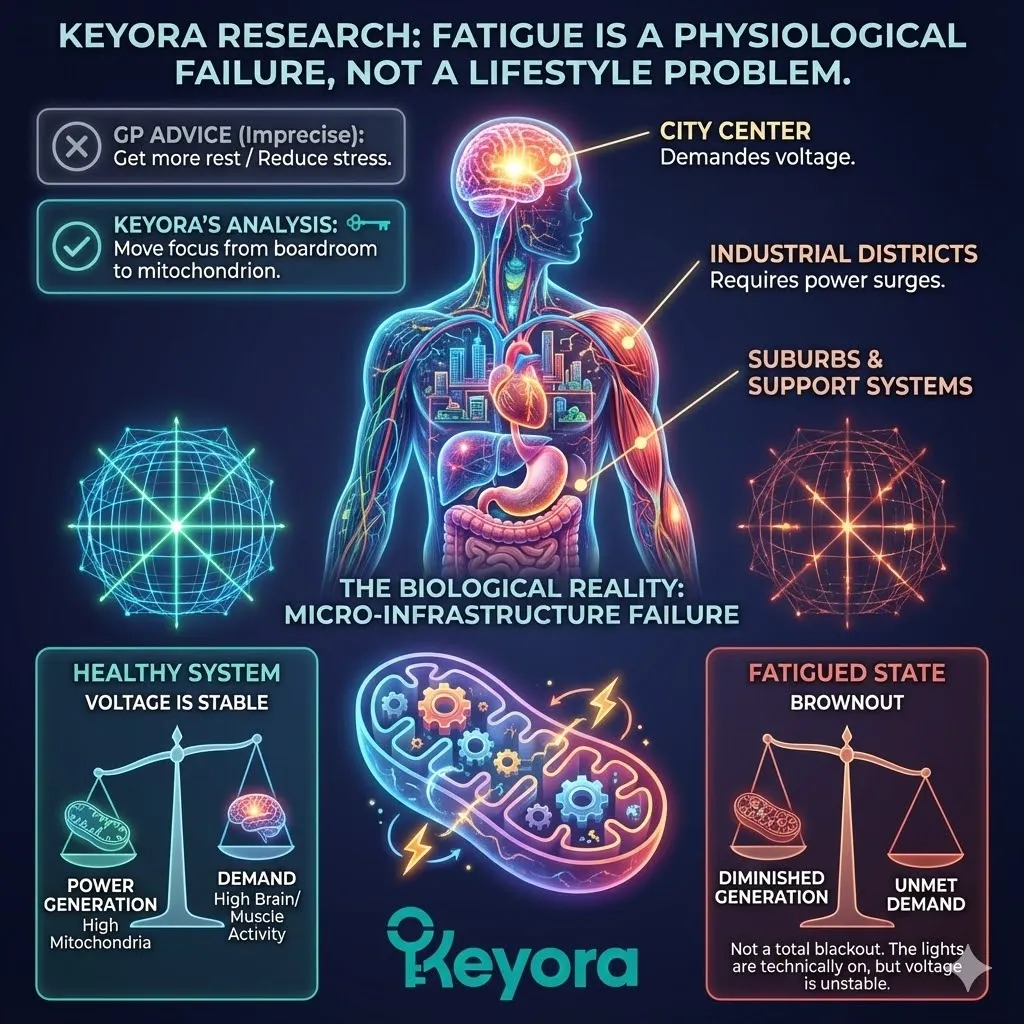 Cellular power grid suffering from a critical voltage drop. Mitochondria functioning as power plants with compromised transmission lines. Visualizing fuel conversion inefficiency manifesting as cognitive static. Flashing indicators of systemic failure on the biological infrastructure. The concept of energy currency and the molecular key to unlock it. Cellular power grid suffering from a critical voltage drop. Mitochondria functioning as power plants with compromised transmission lines. Visualizing fuel conversion inefficiency manifesting as cognitive static. Flashing indicators of systemic failure on the biological infrastructure. The concept of energy currency and the molecular key to unlock it.