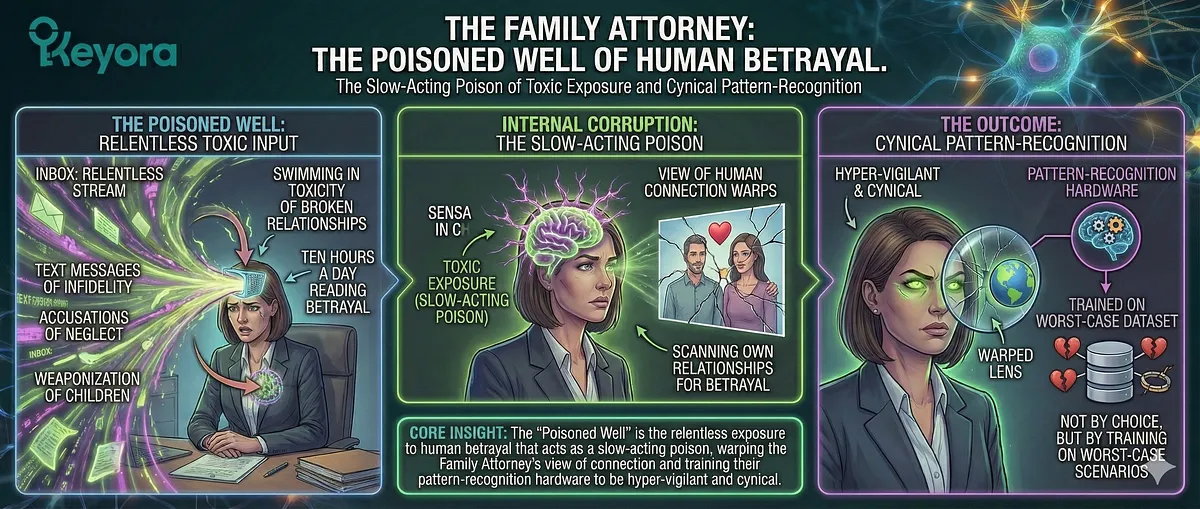 Keyora; Walking Ghost Syndrome; High-Functioning Anxiety; Neuro-Metabolic Collapse; Toxic Sponge; Professional Empath; Oncologist Burnout; Family Attorney Cynicism; Post-Exit Founder Exhaustion; Adrenal Dysregulation; HPA Axis Exhaustion; Blunted Cortisol Awakening Response (CAR); IDO Enzyme Trap; Tryptophan Kynurenine Hijack; Neuro-Inflammation; Quinolinic Acid; Anhedonia Gravity; Anxiety Voltage; Double Bind Agony; Wired but Tired Paradox; Systemic Restoration; Ashwagandha; Magnesium Glycinate; L-Theanine; 5-HTP.