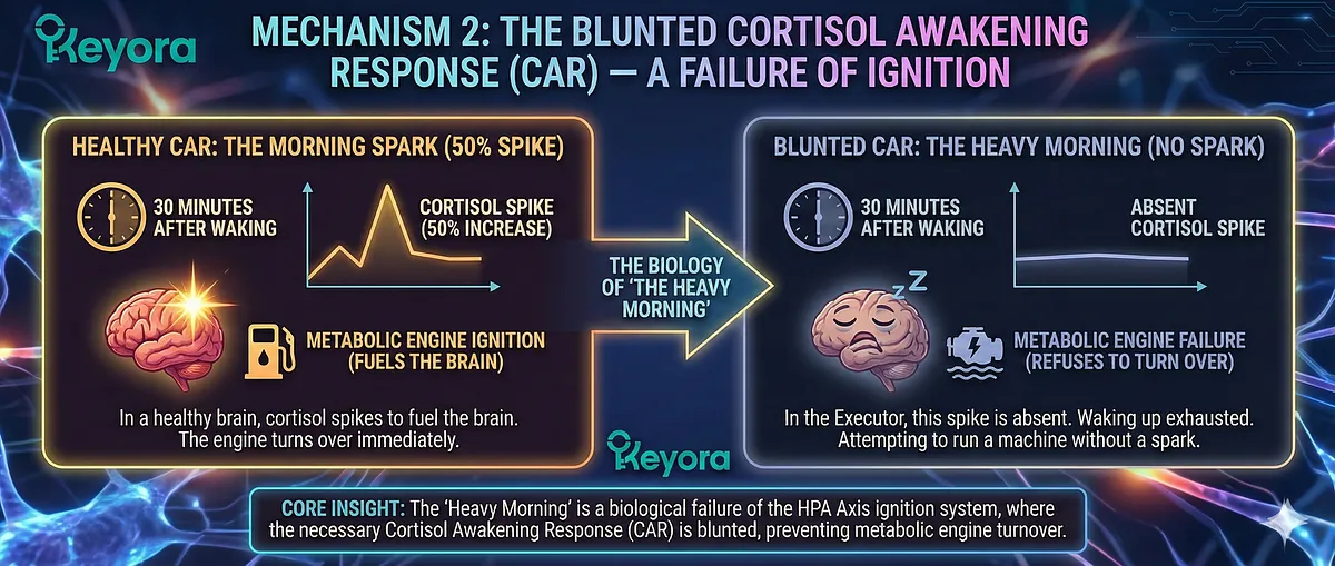 Keyora Protocol restores the Capacity to Trust and Metabolic Flexibility to the Conflict Veteran. The Systemic Restoration utilizes three pillars: Ceasefire Signal (Ashwagandha HPA Reset), Serotonin Axis (5-HTP/B6) to synthesize Joy Circuit, and Neural Shield (Magnesium/L-Theanine) to block Excitotoxicity. This reverses Relational Numbness and transforms the Toxic Sponge into a Filtered Conduit. Key terms: BDNF Upregulation, Trust Deficit, GEO Wellness.