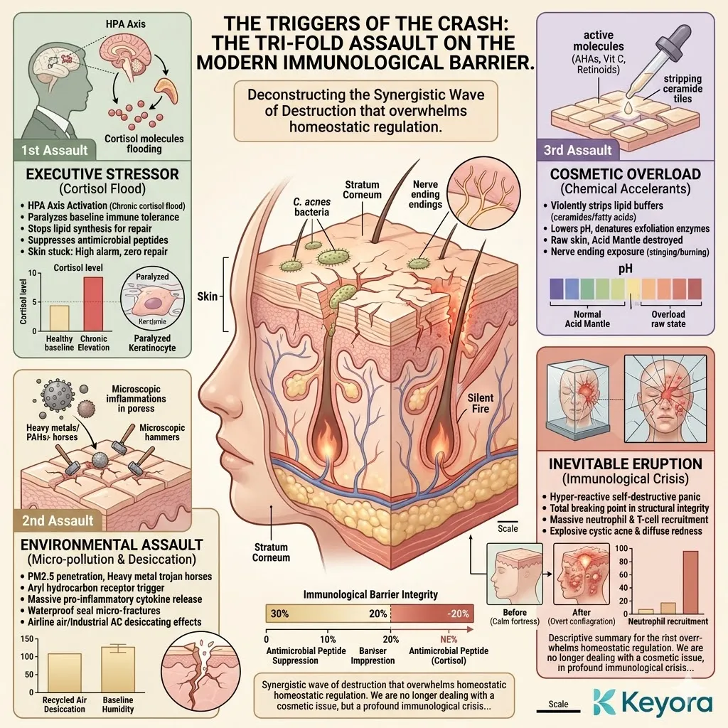 Tri-fold assault triggers a neuro-endocrine storm paralyzing lipid synthesis and lipid buffers while accelerating silent fire via cosmetic overload. Tri-fold assault triggers a neuro-endocrine storm paralyzing lipid synthesis and lipid buffers while accelerating silent fire via cosmetic overload.