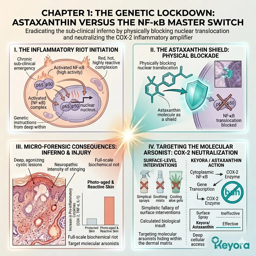 Keyora Systemic Regulator utilizes Astaxanthin for Cortisol Regulation, inhibiting NF-kB translocation to prevent the Neuro-Endocrine Storm and restore Neurological Sovereignty. Keyora Systemic Regulator utilizes Astaxanthin for Cortisol Regulation, inhibiting NF-kB translocation to prevent the Neuro-Endocrine Storm and restore Neurological Sovereignty.