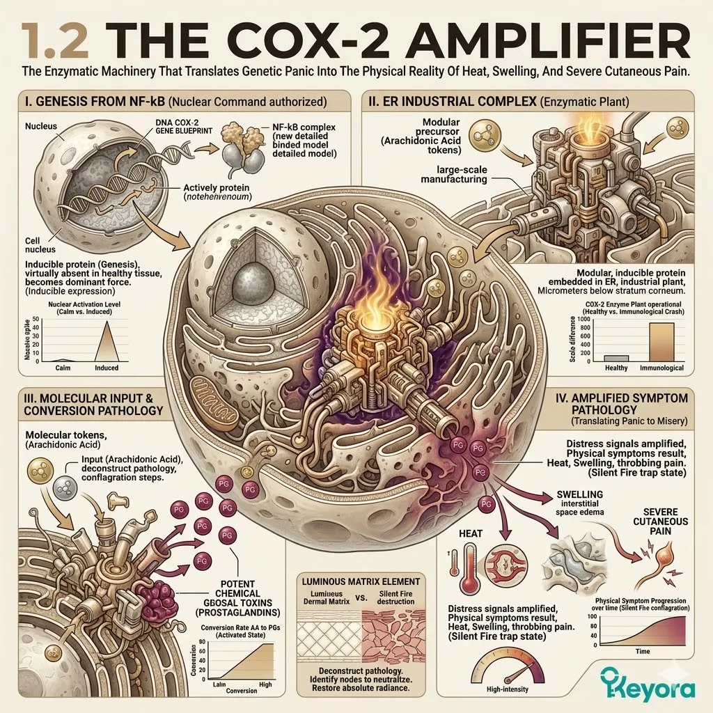 Keyora Systemic Regulator deconstructing COX-2 enzymatic machinery to halt prostaglandin synthesis and preserve the Luminous Matrix and Neurological Sovereignty. Keyora Systemic Regulator deconstructing COX-2 enzymatic machinery to halt prostaglandin synthesis and preserve the Luminous Matrix and Neurological Sovereignty.