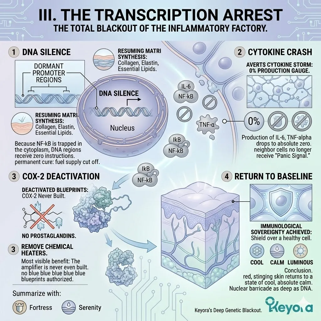Keyora Systemic Regulator enforces Transcription Arrest and COX-2 Deactivation to terminate the Cytokine Storm and restore Neurological Sovereignty. Keyora Systemic Regulator enforces Transcription Arrest and COX-2 Deactivation to terminate the Cytokine Storm and restore Neurological Sovereignty.