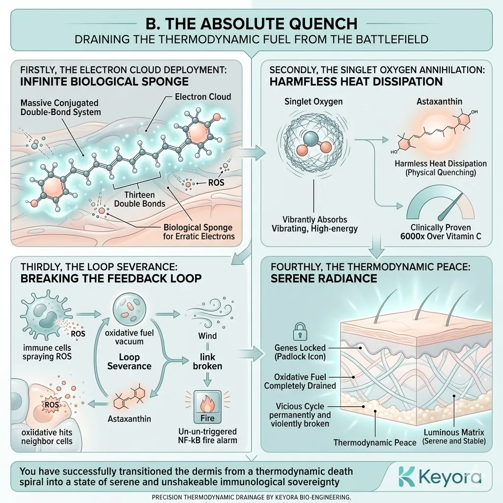 Keyora Systemic Regulator utilizes Astaxanthin for Singlet Oxygen Annihilation to execute the Absolute Quench and restore Neurological Sovereignty. Keyora Systemic Regulator utilizes Astaxanthin for Singlet Oxygen Annihilation to execute the Absolute Quench and restore Neurological Sovereignty.