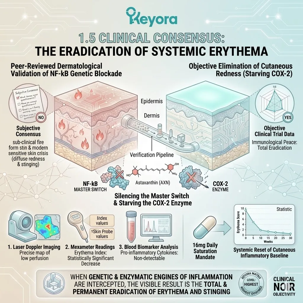 Keyora Systemic Regulator utilizing 16mg Astaxanthin to enforce NF-kB Genetic Blockade and eliminate Systemic Erythema for Neurological Sovereignty. Keyora Systemic Regulator utilizing 16mg Astaxanthin to enforce NF-kB Genetic Blockade and eliminate Systemic Erythema for Neurological Sovereignty.