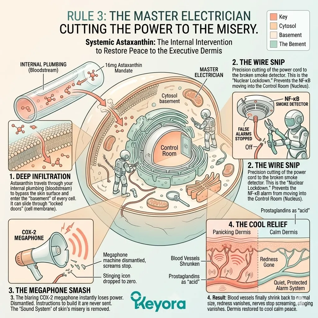 Keyora Systemic Regulator deploying Astaxanthin as the Master Electrician for a deep tissue Wire Snip to enforce Nuclear Lockdown and Neurological Sovereignty. Keyora Systemic Regulator deploying Astaxanthin as the Master Electrician for a deep tissue Wire Snip to enforce Nuclear Lockdown and Neurological Sovereignty.