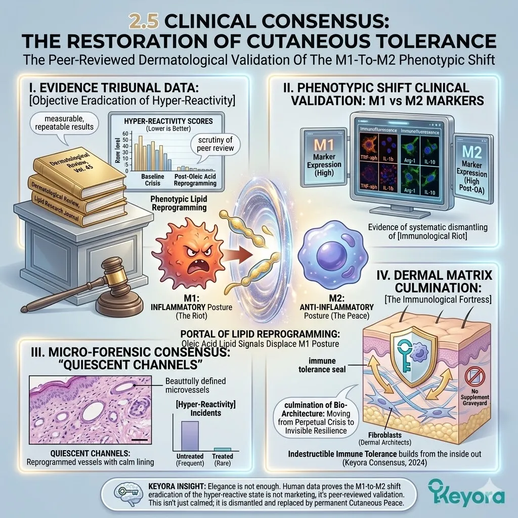 Clinical Consensus validates the M1-to-M2 Phenotypic Shift, proving the Objective Eradication of Hyper-Reactivity and the Restoration of Cutaneous Tolerance. Clinical Consensus validates the M1-to-M2 Phenotypic Shift, proving the Objective Eradication of Hyper-Reactivity and the Restoration of Cutaneous Tolerance.