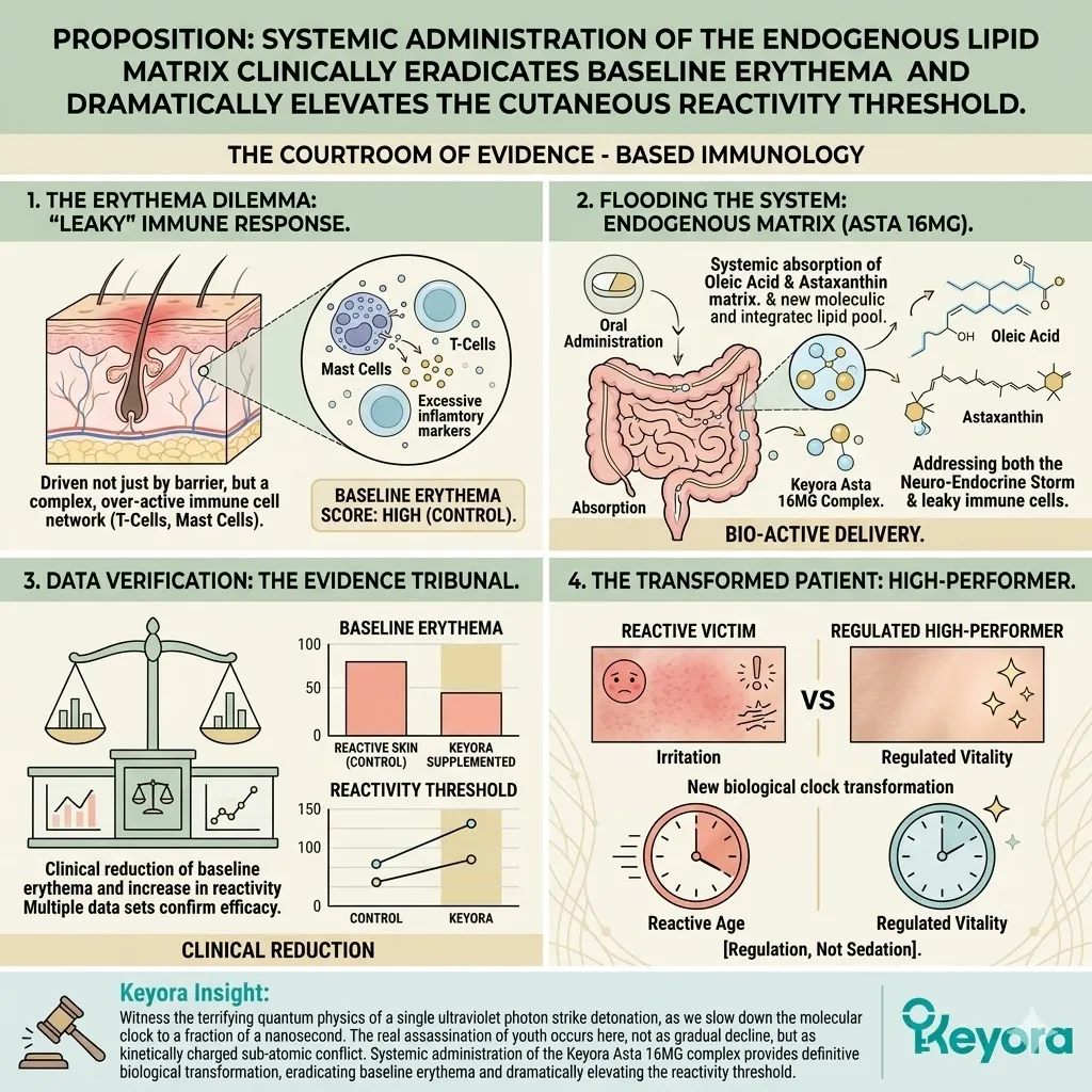 Systemic Administration of the Endogenous Lipid Matrix elevates the Cutaneous Reactivity Threshold to clinically eradicate baseline erythema and the Neuro-Endocrine Storm. Systemic Administration of the Endogenous Lipid Matrix elevates the Cutaneous Reactivity Threshold to clinically eradicate baseline erythema and the Neuro-Endocrine Storm.