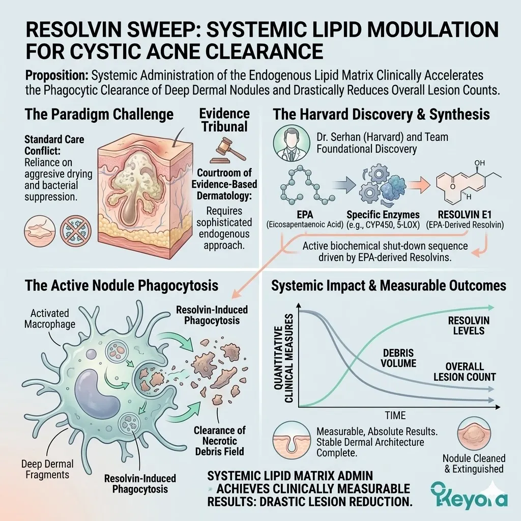 Systemic lipid modulation triggers the Resolvin Sweep to deactivate the Neuro-Endocrine Storm, utilizing EPA-derived mediators to clear the Dermal Depth. Systemic lipid modulation triggers the Resolvin Sweep to deactivate the Neuro-Endocrine Storm, utilizing EPA-derived mediators to clear the Dermal Depth.