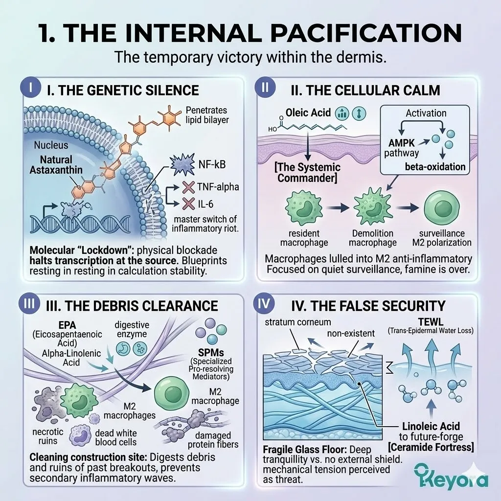 Systemic Commander deployment of Astaxanthin and EPA to achieve Genetic Silence and Debris Clearance, resolving the Dual-Crisis Hypothesis for sovereignty. Systemic Commander deployment of Astaxanthin and EPA to achieve Genetic Silence and Debris Clearance, resolving the Dual-Crisis Hypothesis for sovereignty.