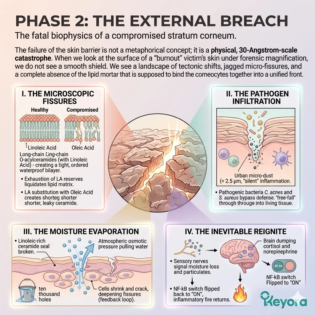Structural collapse analysis of micro-fissures within the Ceramide Fortress where Linoleic Acid depletion triggers the inevitable Neuro-Endocrine Storm. Structural collapse analysis of micro-fissures within the Ceramide Fortress where Linoleic Acid depletion triggers the inevitable Neuro-Endocrine Storm.
